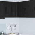 Wand-Eckschrank PORTO Schwarz 57 x 57 x 80 cm Holzwerkstoff