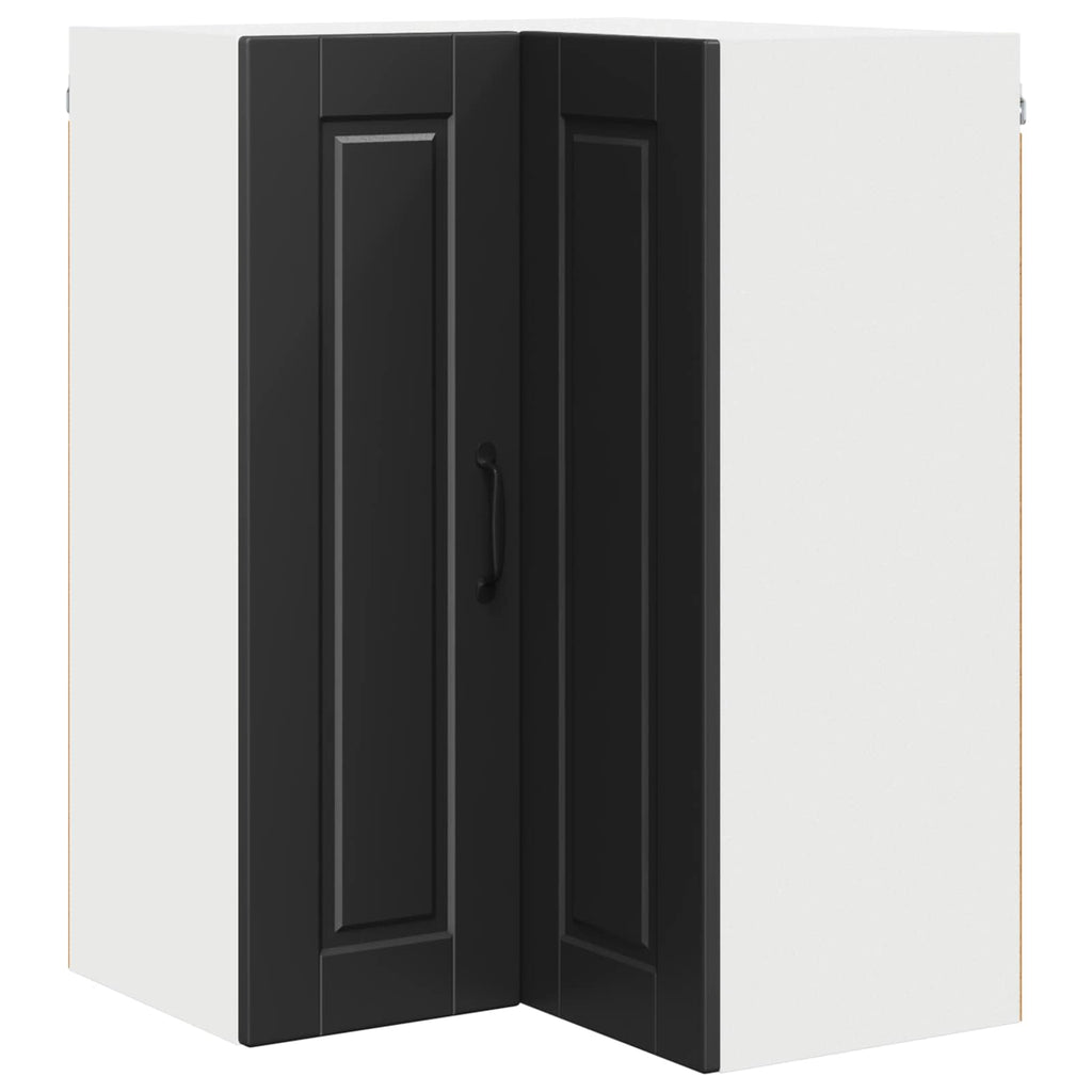 Wand-Eckschrank PORTO Schwarz 57 x 57 x 80 cm Holzwerkstoff