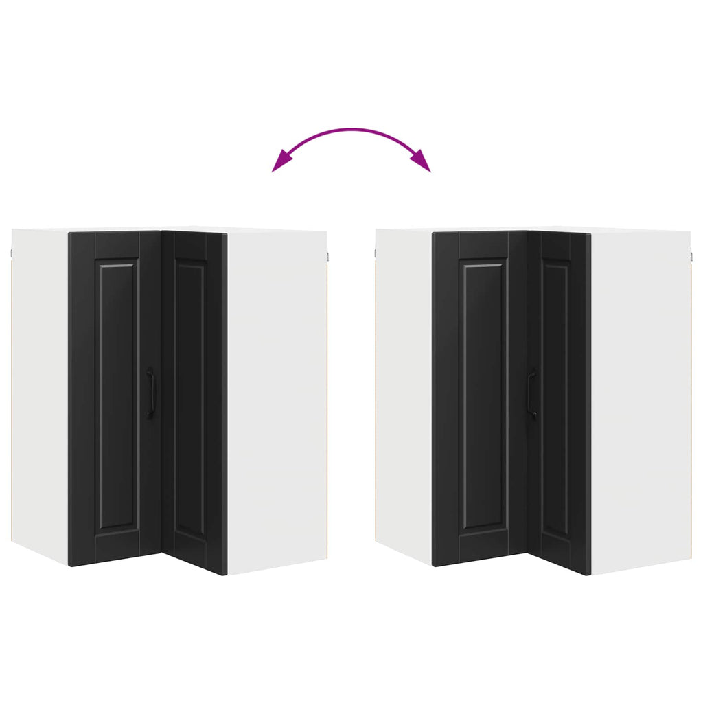 Wand-Eckschrank PORTO Schwarz 57 x 57 x 80 cm Holzwerkstoff