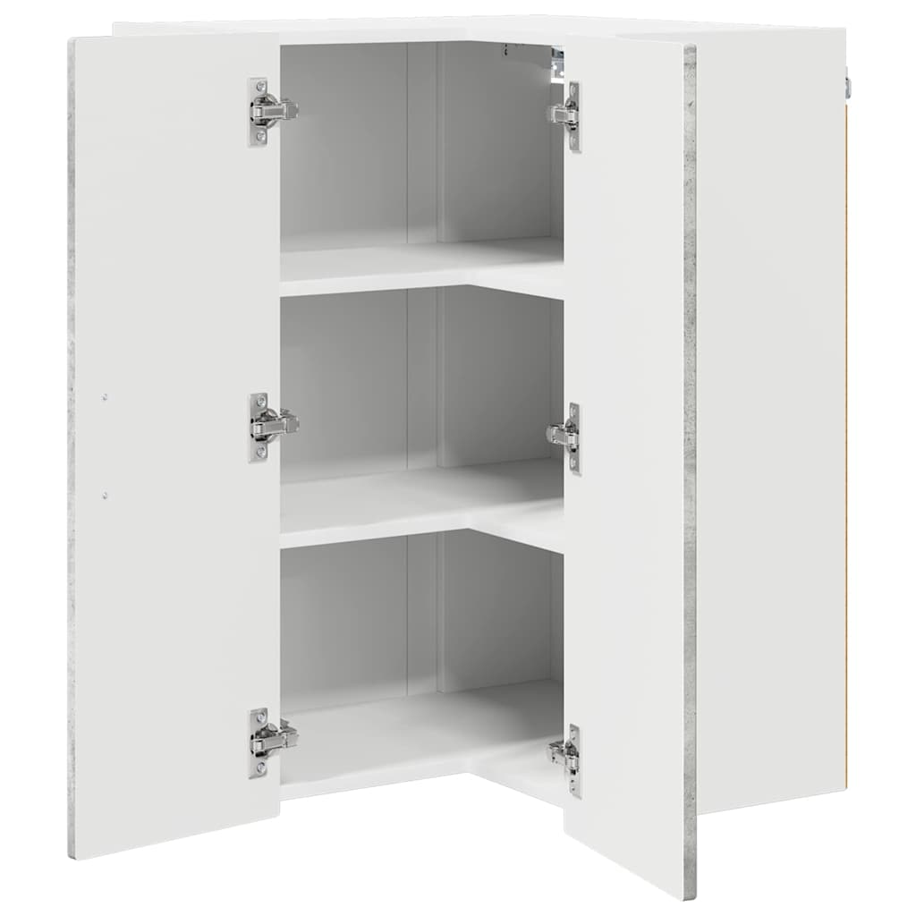 Wand-Eckschrank PORTO Beton Grau 57 x 57 x 80 cm Holzwerkstoff