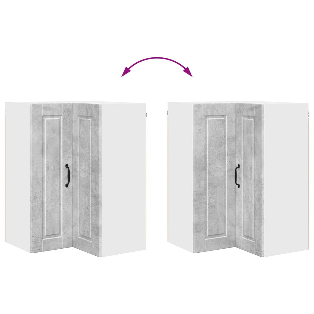 Wand-Eckschrank PORTO Beton Grau 57 x 57 x 80 cm Holzwerkstoff