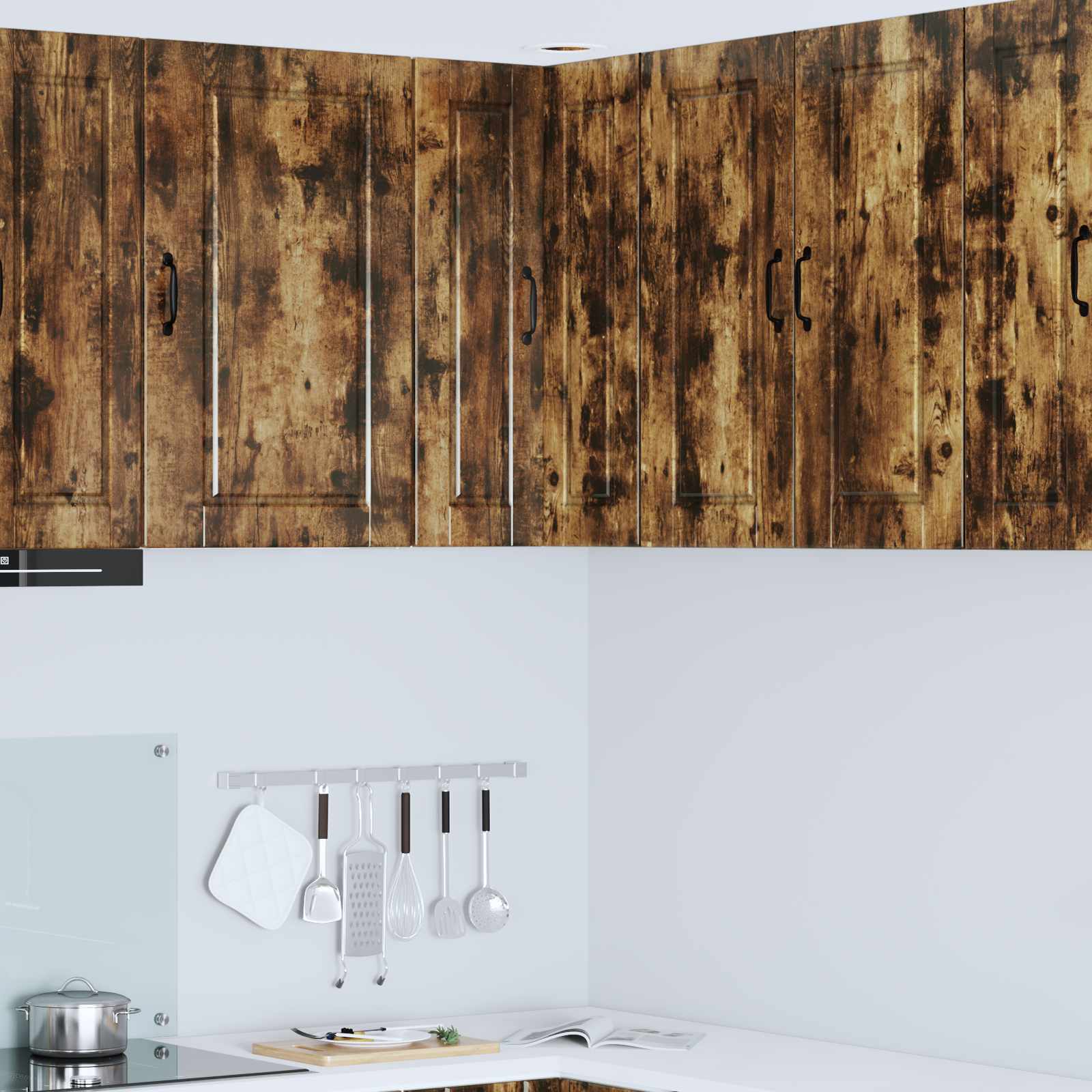 Wand-Eckschrank PORTO Geräucherte Eiche 57 x 57 x 80 cm