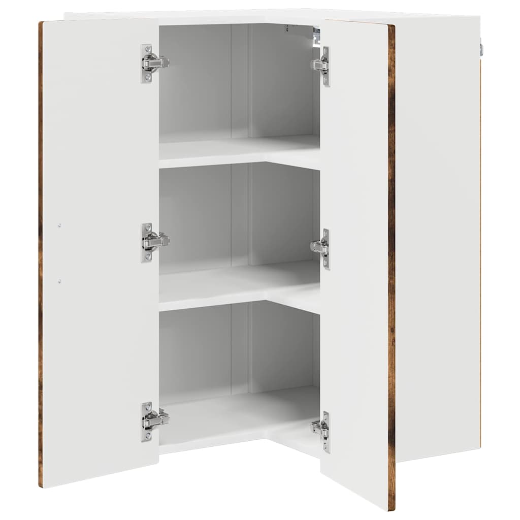 Wand-Eckschrank PORTO Geräucherte Eiche 57 x 57 x 80 cm