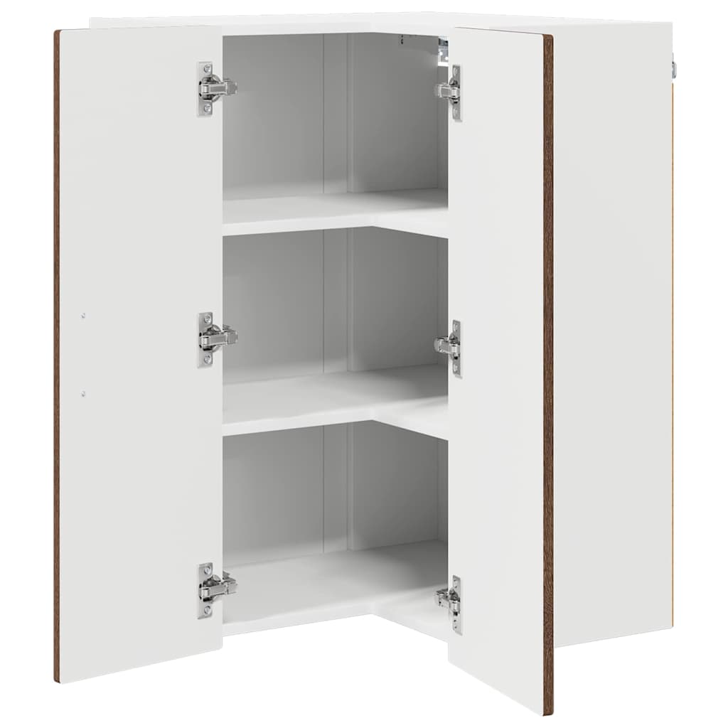 Wand-Eckschrank PORTO Braun Eichen-Optik 57 x 57 x 80 cm