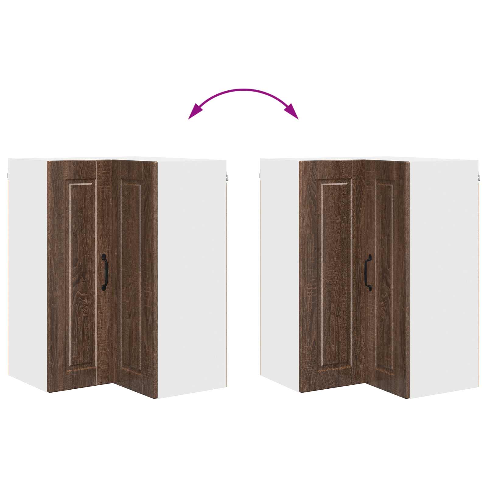 Wand-Eckschrank PORTO Braun Eichen-Optik 57 x 57 x 80 cm