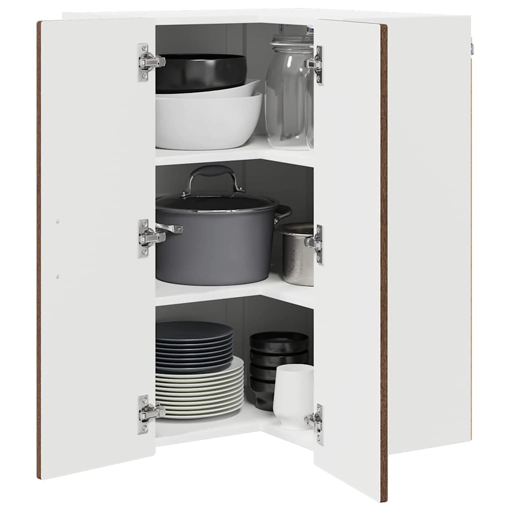 Wand-Eckschrank PORTO Braun Eichen-Optik 57 x 57 x 80 cm
