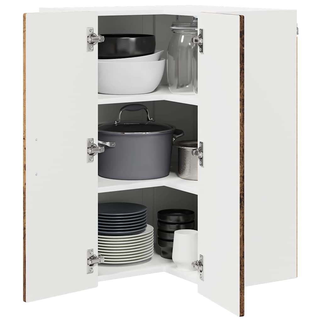 Wand-Eckschrank PORTO Altholz 57 x 57 x 80 cm Holzwerkstoff