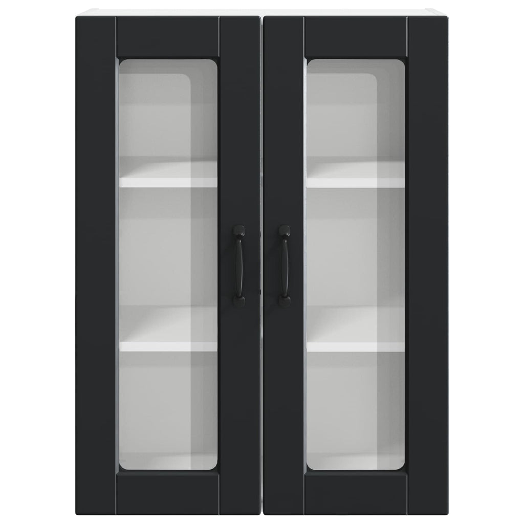 Wandglas-Schrank PORTO Schwarz 60 x 31 x 80 cm Holzwerkstoff