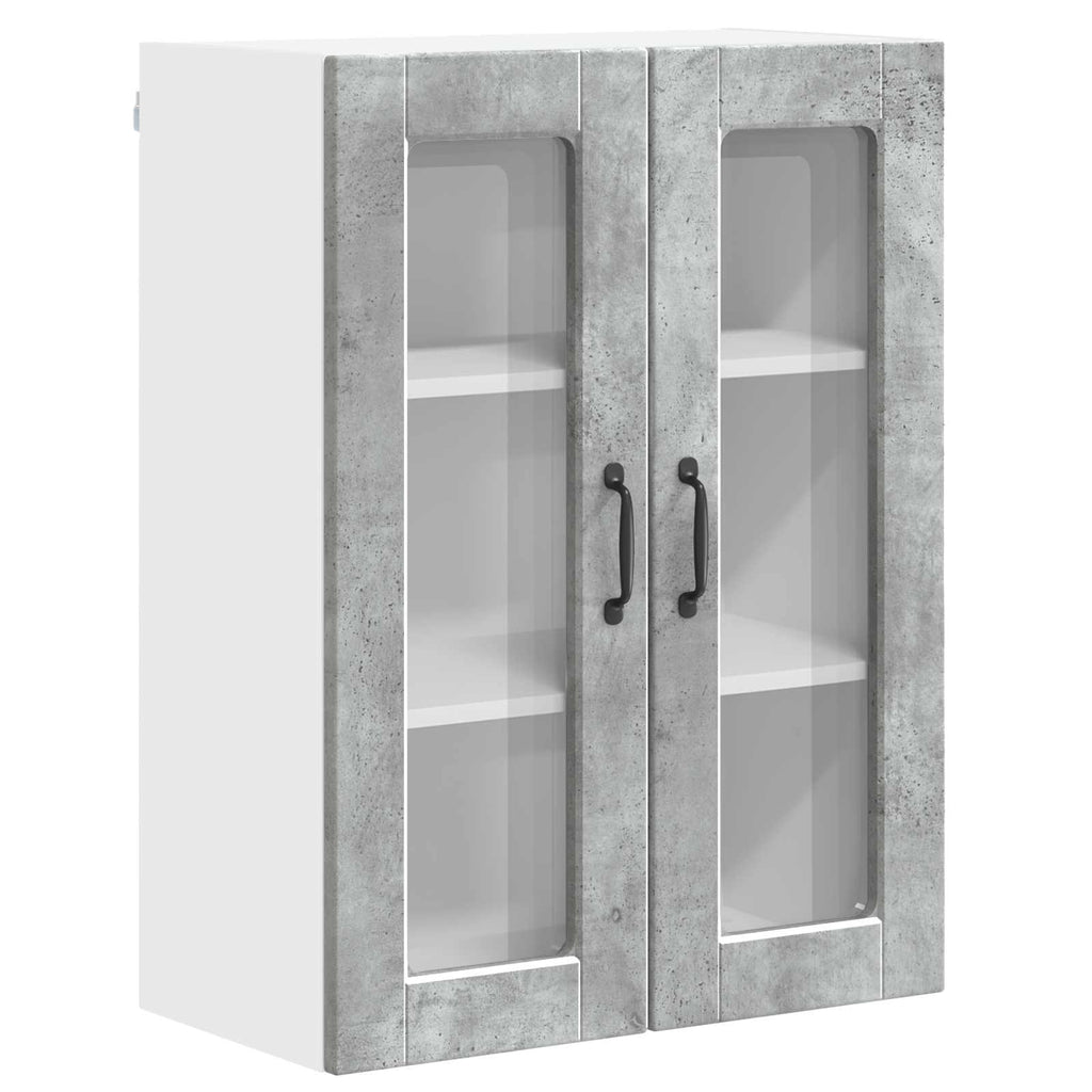 Wandglas-Schrank PORTO Beton Grau 60 x 31 x 80 cm Holzwerkstoff
