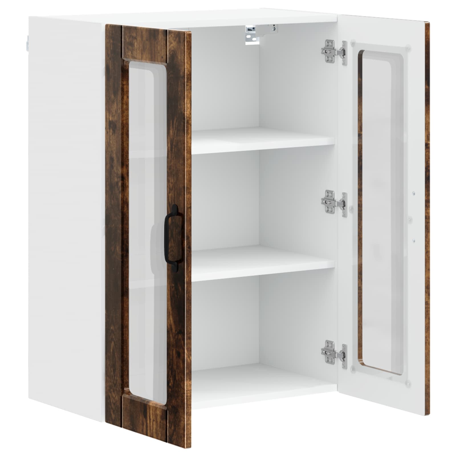 Wandglas-Schrank PORTO Geräucherte Eiche 60 x 31 x 80 cm