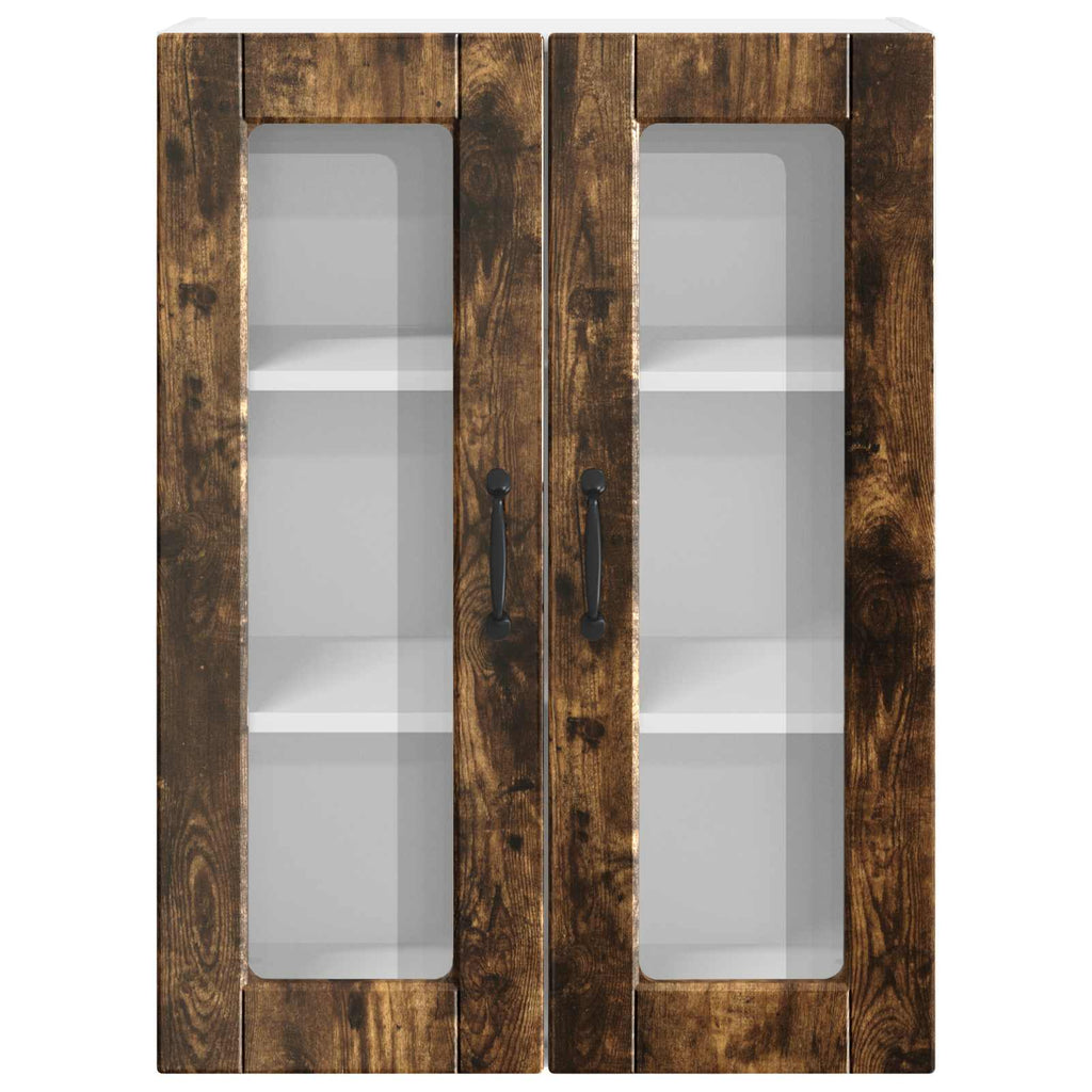 Wandglas-Schrank PORTO Geräucherte Eiche 60 x 31 x 80 cm
