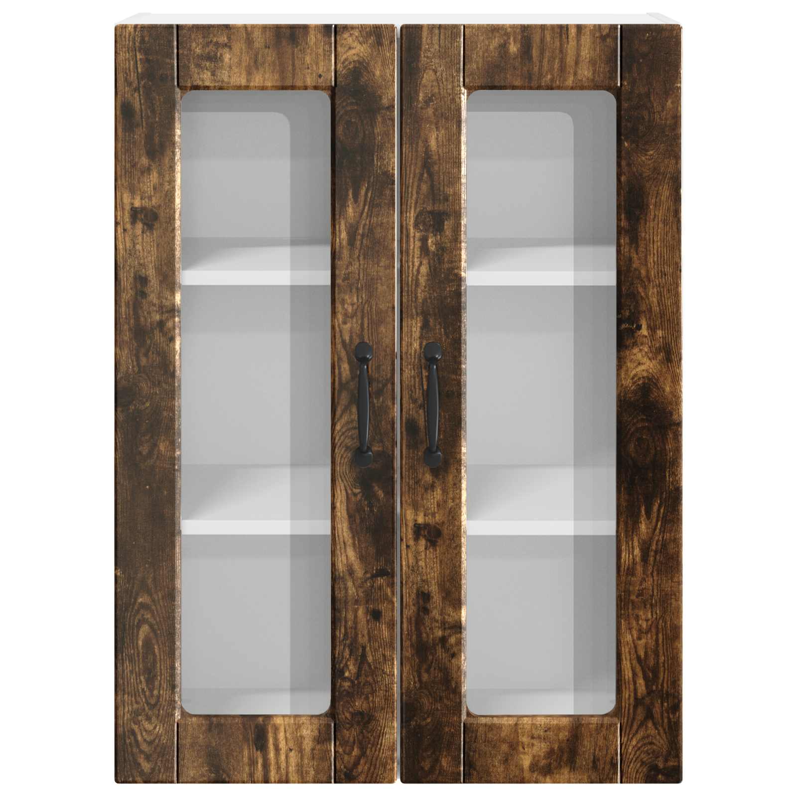 Wandglas-Schrank PORTO Geräucherte Eiche 60 x 31 x 80 cm