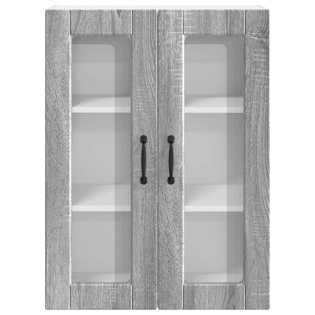 Wandglas-Schrank PORTO Graues Sonoma 60 x 31 x 80 cm