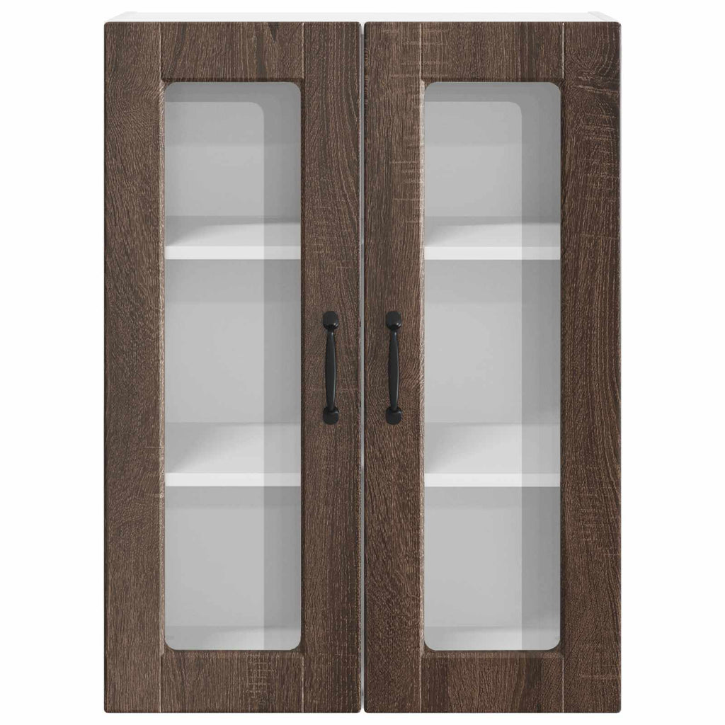 Wandglas-Schrank PORTO Braun Eichen-Optik 60 x 31 x 80 cm