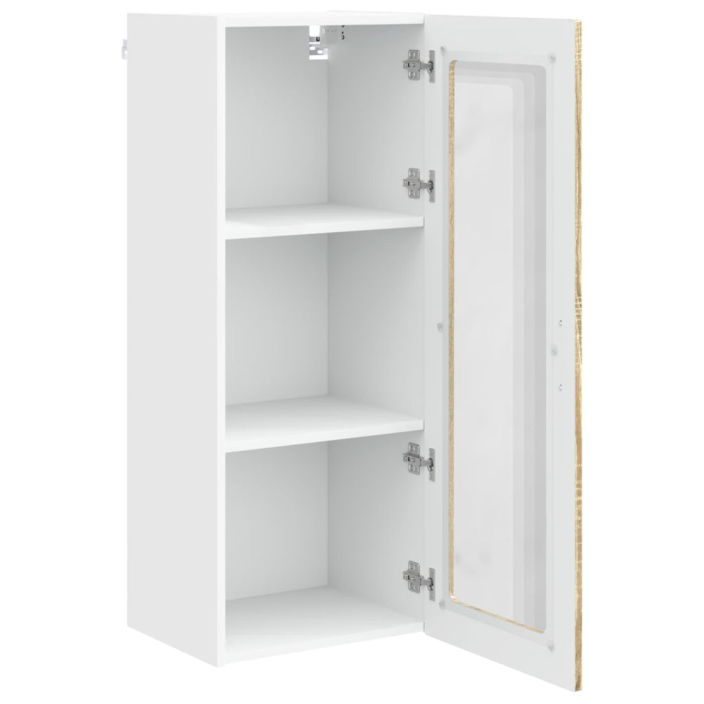 Wandglas-Schrank PORTO Sonoma-Eiche 40 x 31 x 100 cm