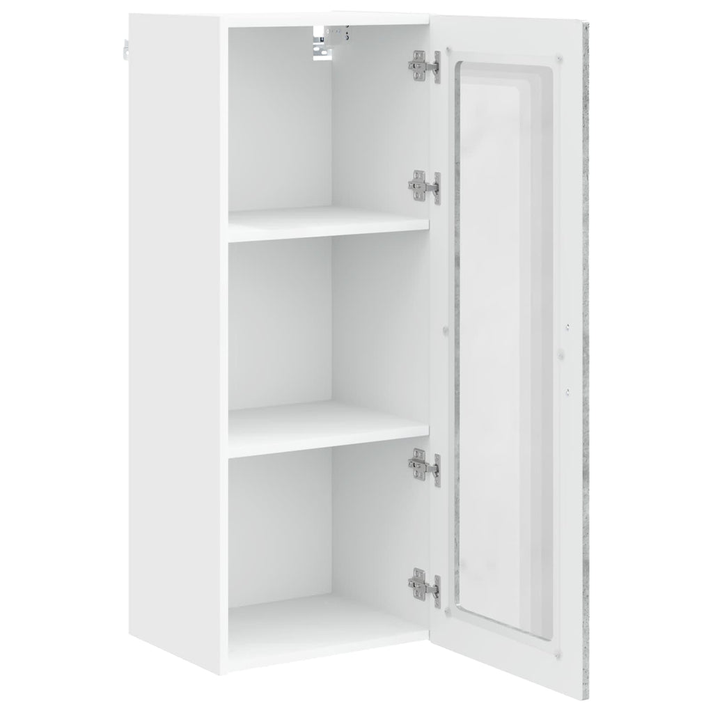 Wandglas-Schrank PORTO Beton Grau 40 x 31 x 100 cm