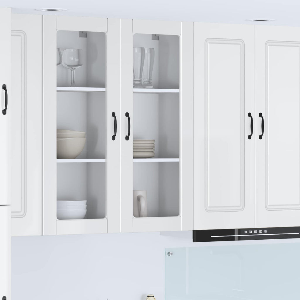 Wandglas-Schrank PORTO Hochglanz Weiß 40 x 31 x 100 cm