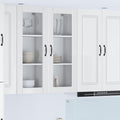 Wandglas-Schrank PORTO Hochglanz Weiß 40 x 31 x 100 cm
