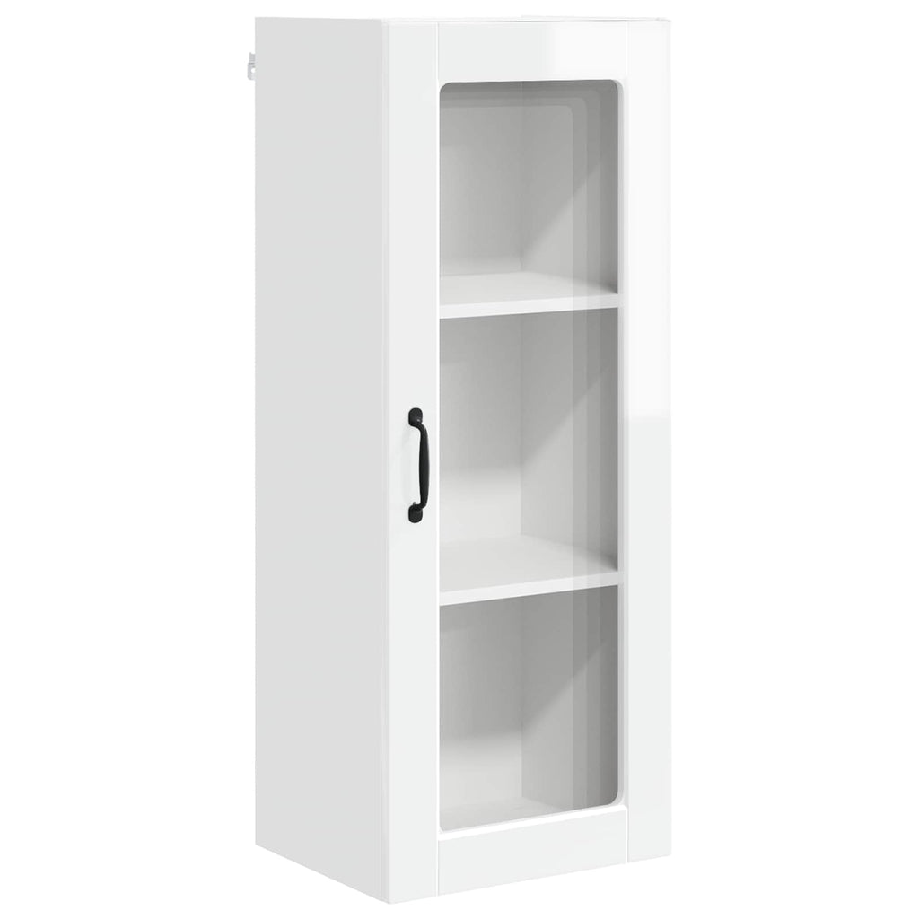 Wandglas-Schrank PORTO Hochglanz Weiß 40 x 31 x 100 cm