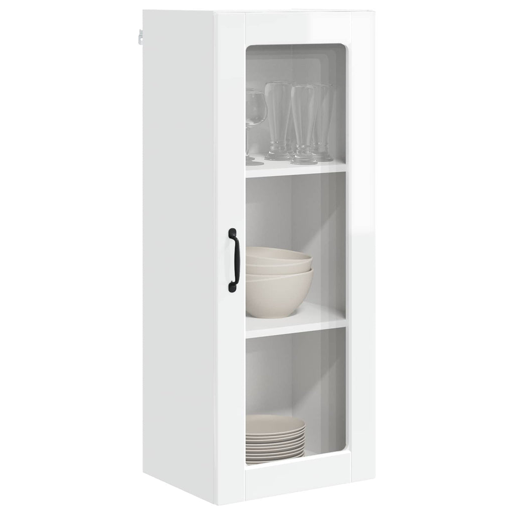 Wandglas-Schrank PORTO Hochglanz Weiß 40 x 31 x 100 cm