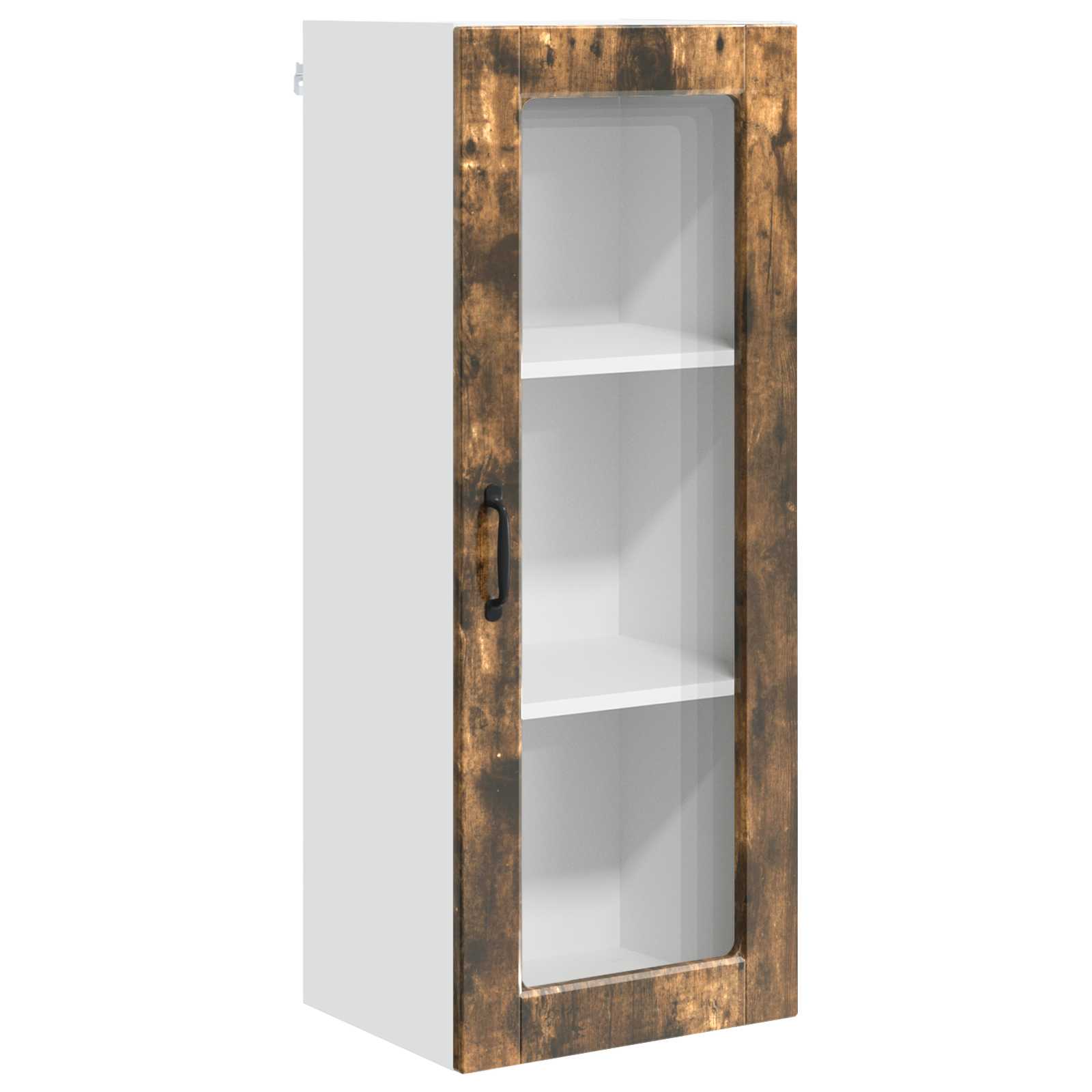 Wandglas-Schrank PORTO Geräucherte Eiche 40 x 31 x 100 cm