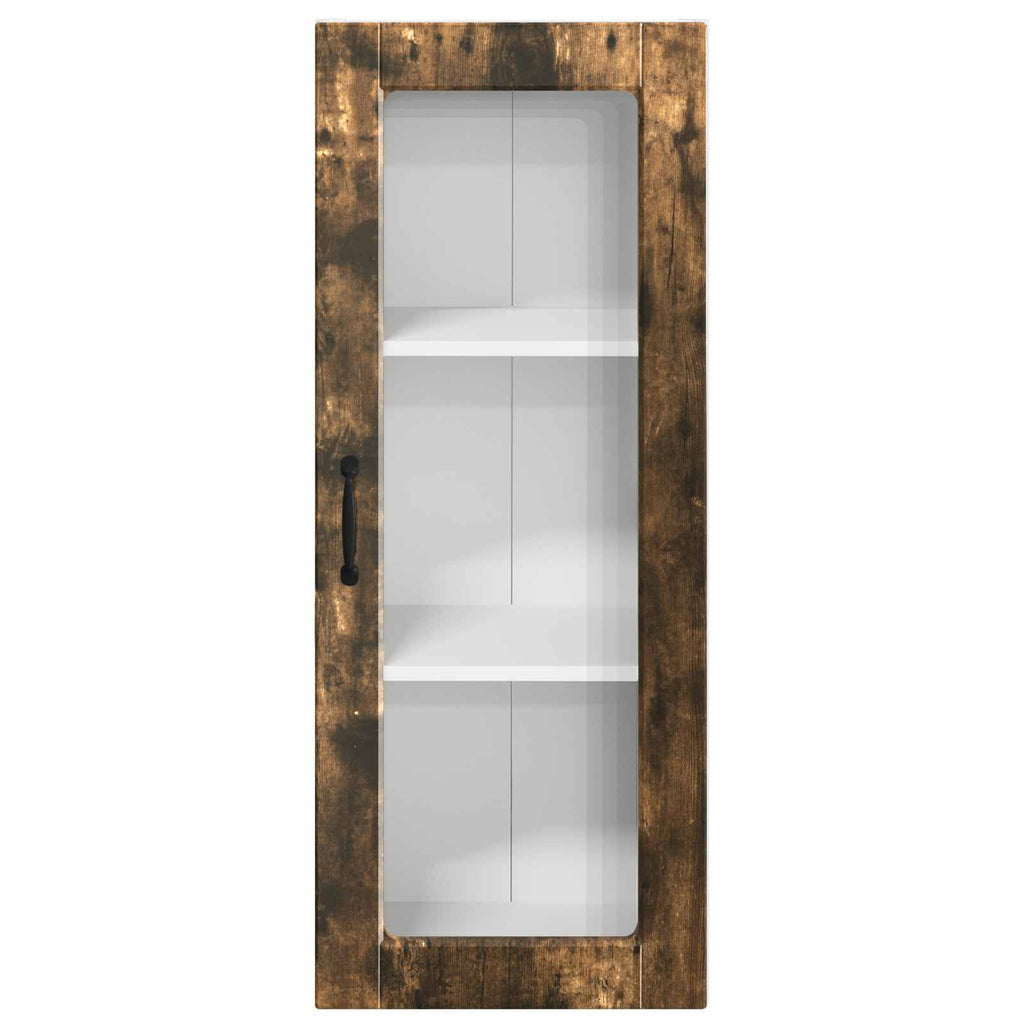 Wandglas-Schrank PORTO Geräucherte Eiche 40 x 31 x 100 cm