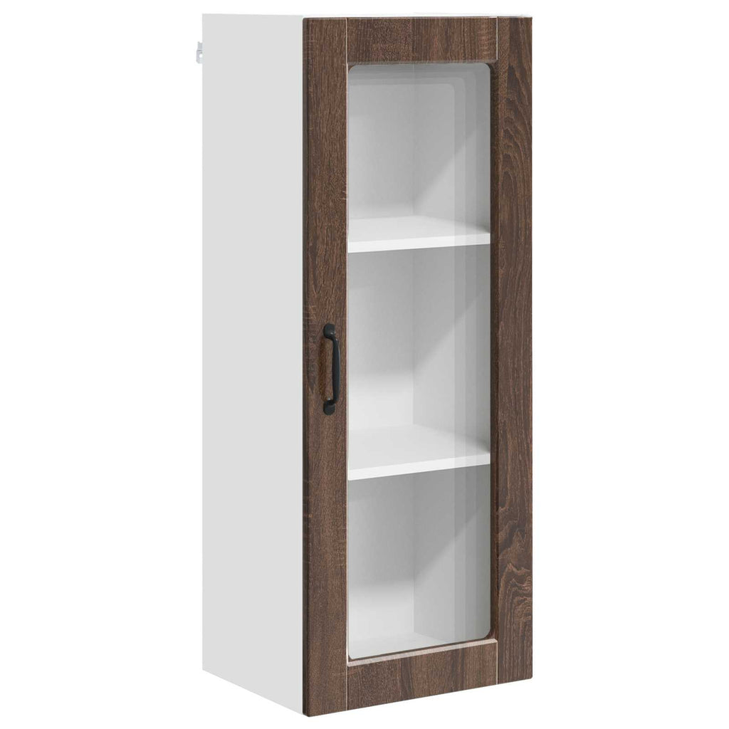 Wandglas-Schrank PORTO Braun Eichen-Optik 40 x 31 x 100 cm