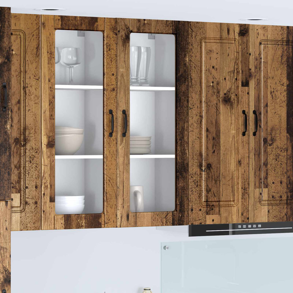 Wandglas-Schrank PORTO Altholz 40 x 31 x 100 cm Holzwerkstoff