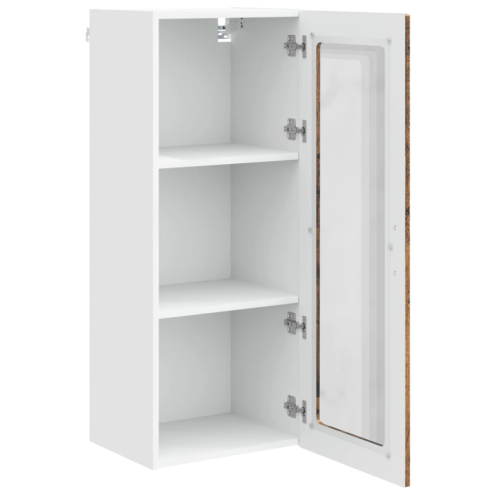 Wandglas-Schrank PORTO Altholz 40 x 31 x 100 cm Holzwerkstoff