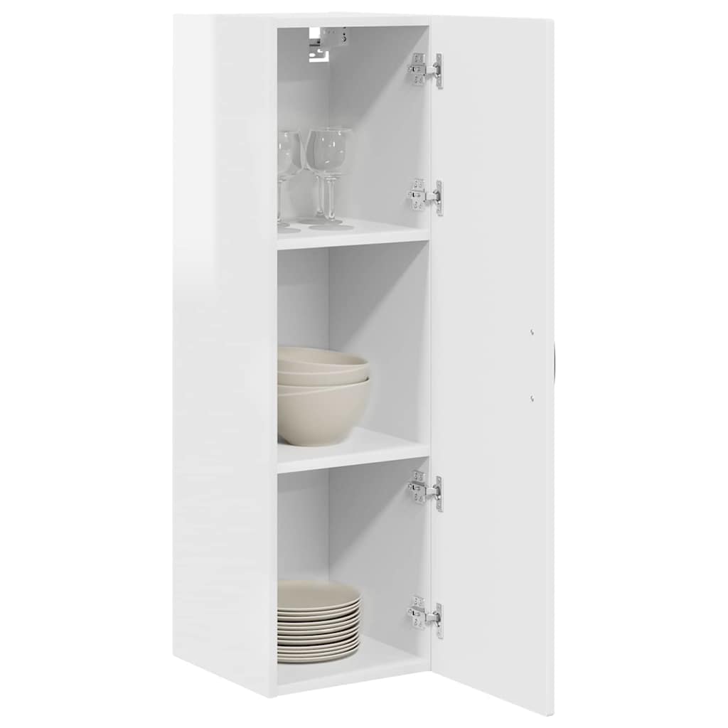 Wandschrank PORTO Hochglanz Weiß 30 x 31 x 100 cm Holzwerkstoff