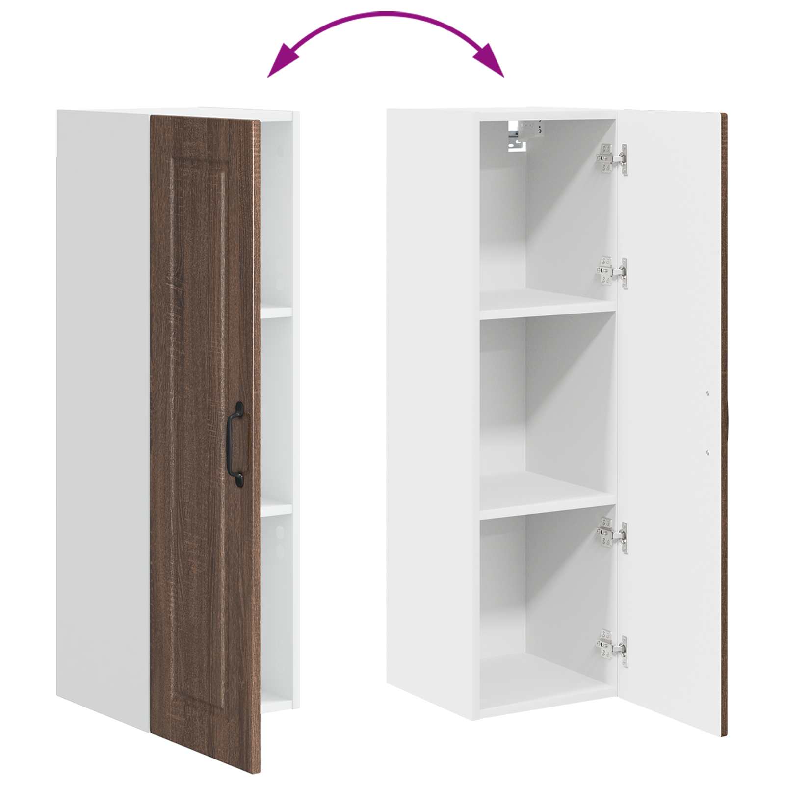 Wandschrank PORTO Braun Eichen-Optik 30 x 31 x 100 cm