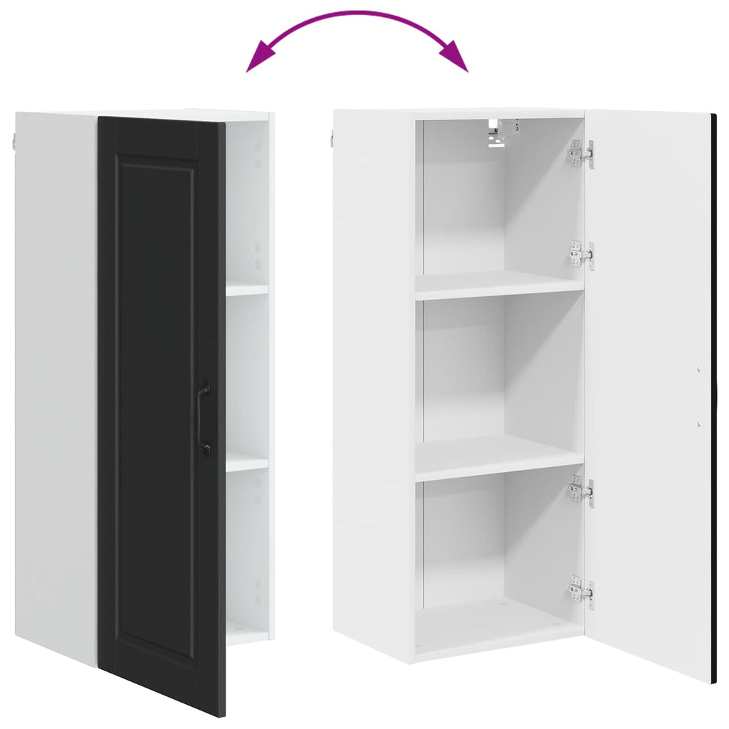 Wandschrank PORTO Schwarz 40 x 31 x 100 cm Holzwerkstoff