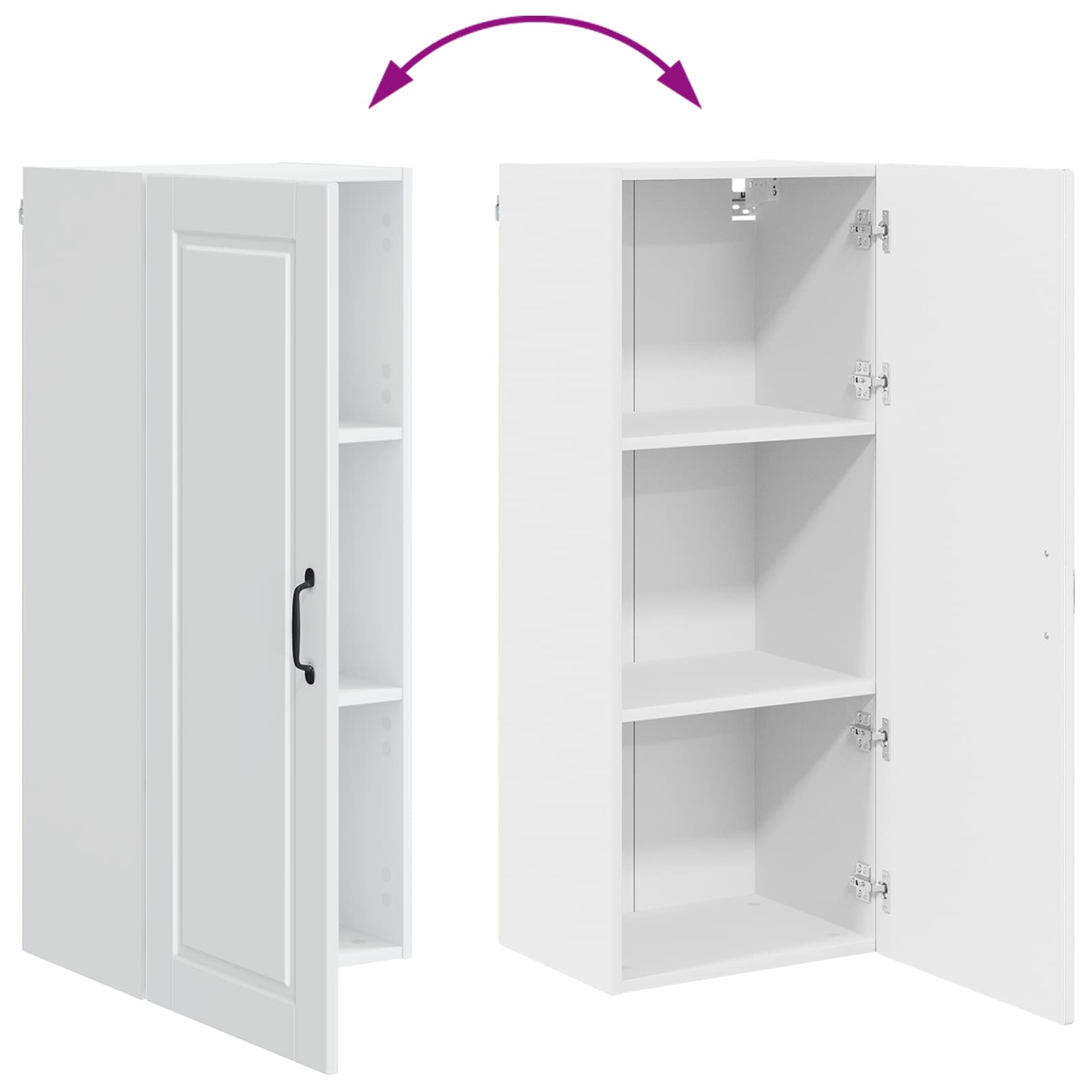 Wandschrank PORTO Hochglanz Weiß 40 x 31 x 100 cm Holzwerkstoff