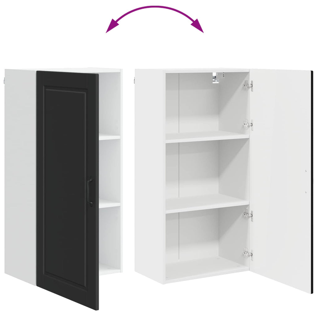 Wandschrank PORTO Schwarz 50 x 31 x 100 cm Holzwerkstoff