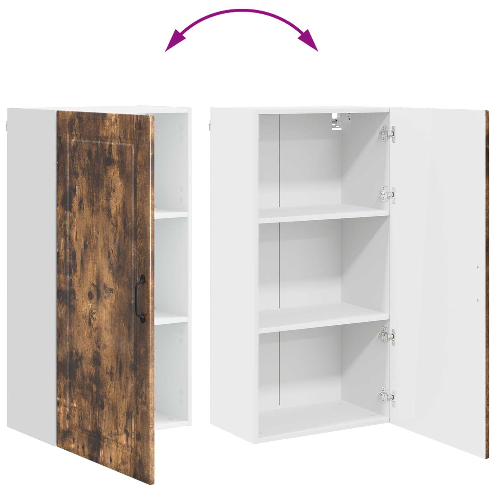 Wandschrank PORTO Geräucherte Eiche 50 x 31 x 100 cm