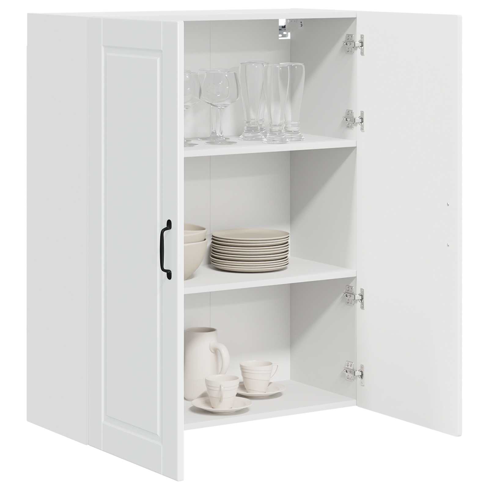 Wandschrank PORTO Hochglanz Weiß 80 x 31 x 100 cm Holzwerkstoff