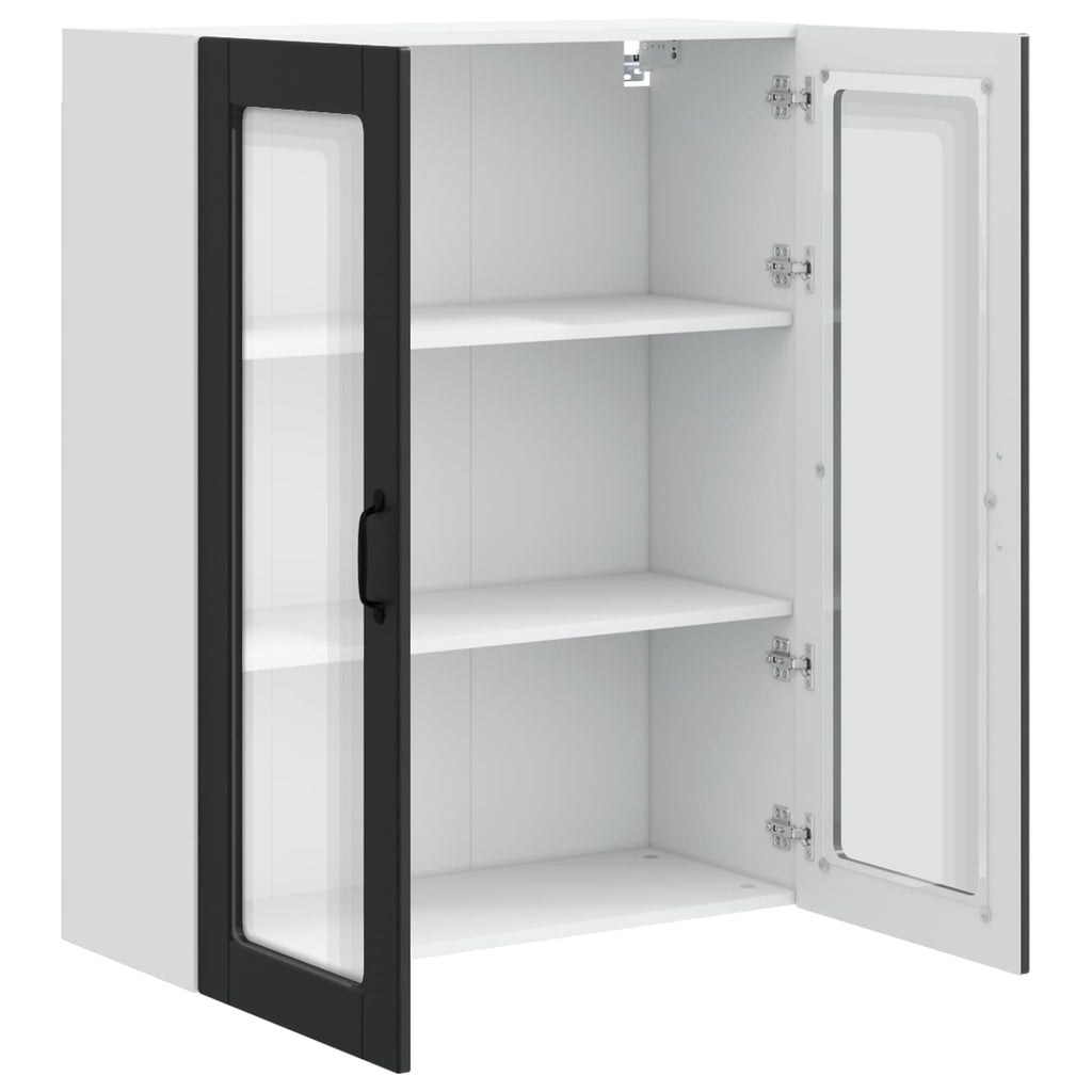 Wandglas-Schrank PORTO Schwarz 80 x 31 x 100 cm Holzwerkstoff