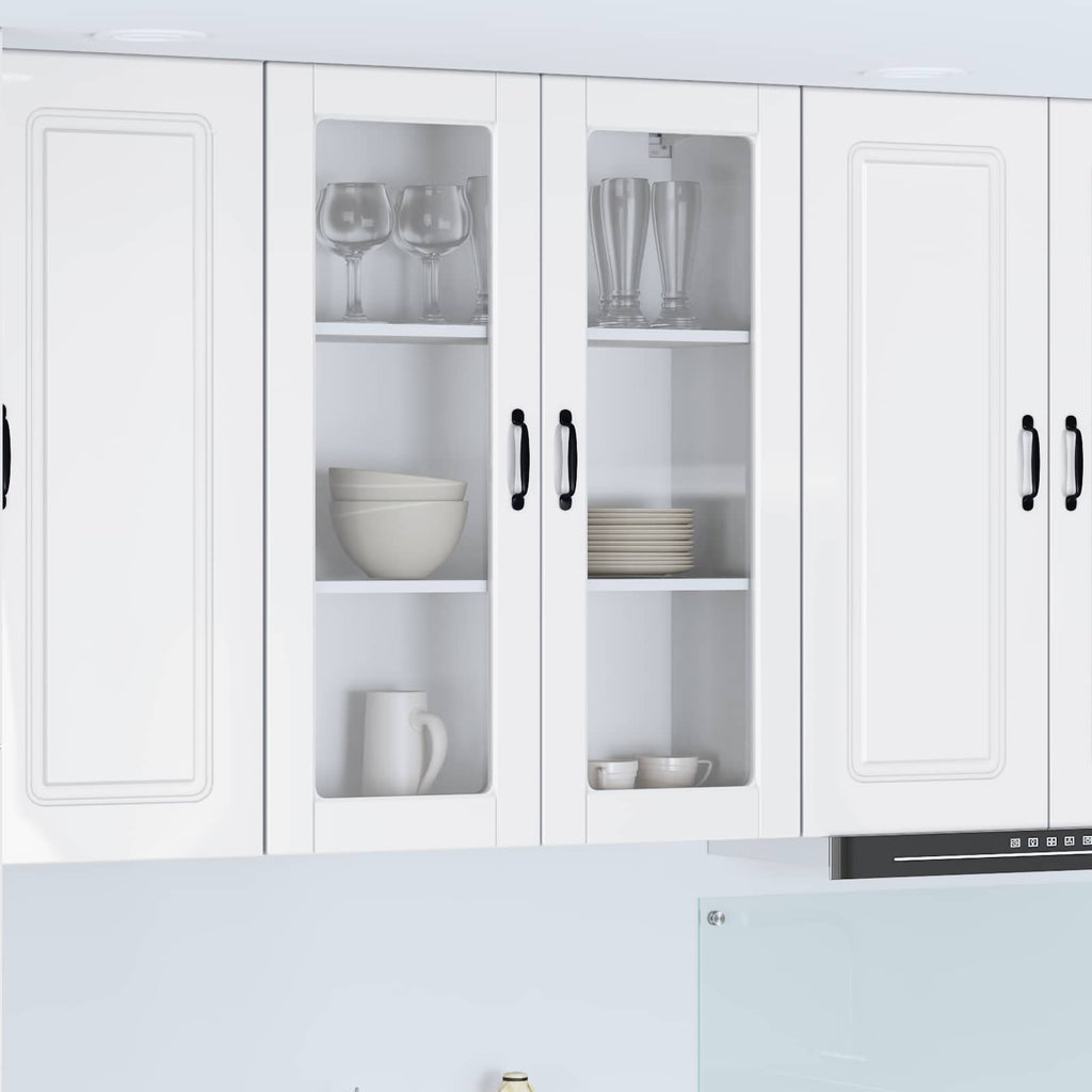 Wandglas-Schrank PORTO Hochglanz Weiß 80 x 31 x 100 cm