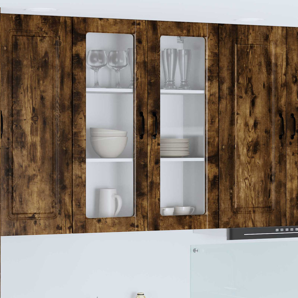 Wandglas-Schrank PORTO Geräucherte Eiche 80 x 31 x 100 cm