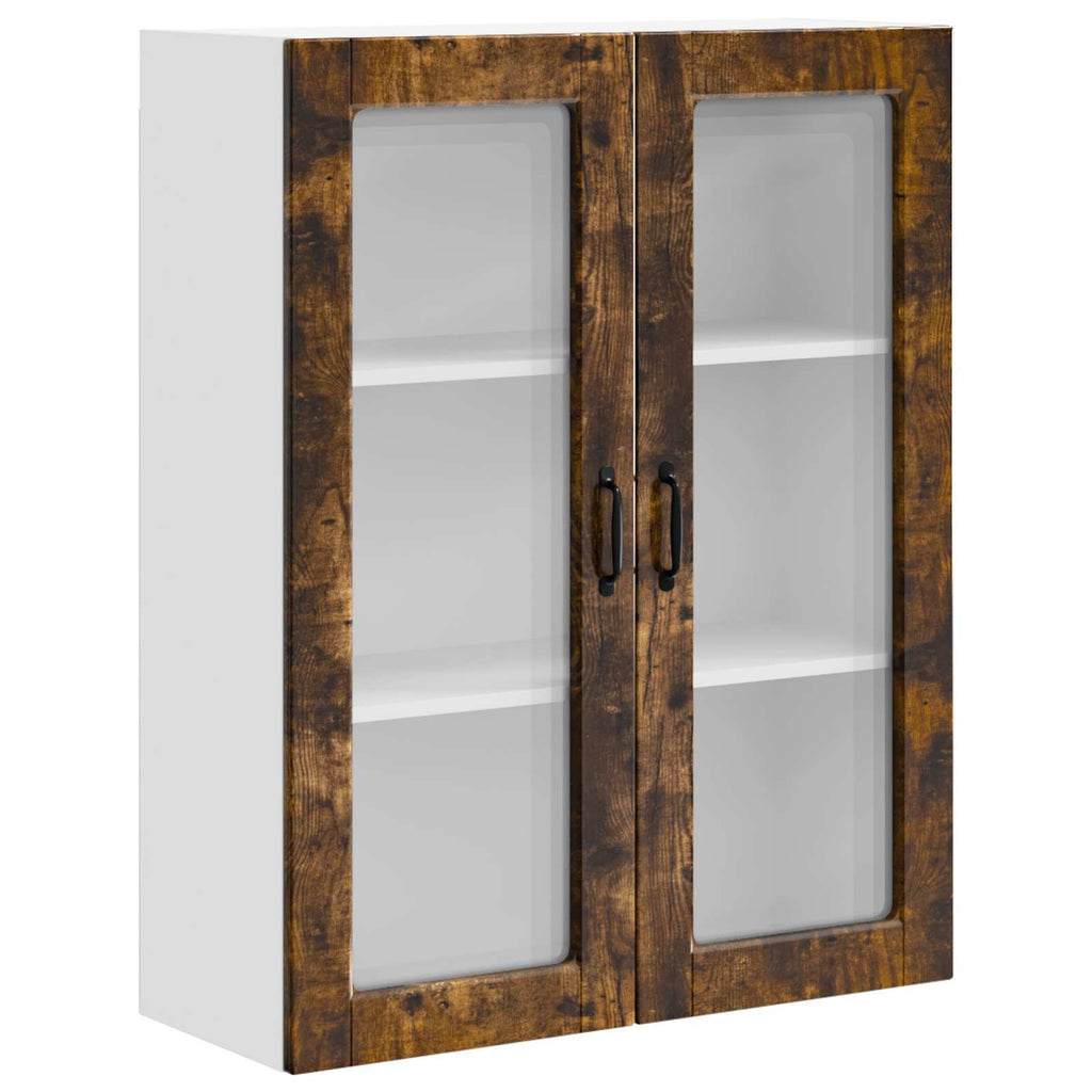 Wandglas-Schrank PORTO Geräucherte Eiche 80 x 31 x 100 cm