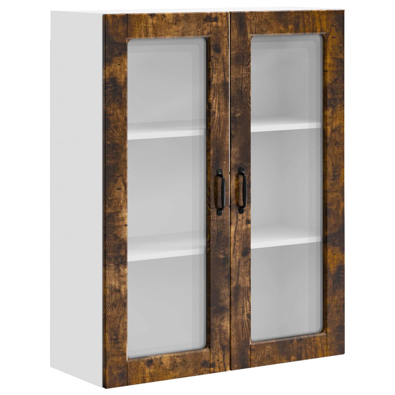 Wandglas-Schrank PORTO Geräucherte Eiche 80 x 31 x 100 cm