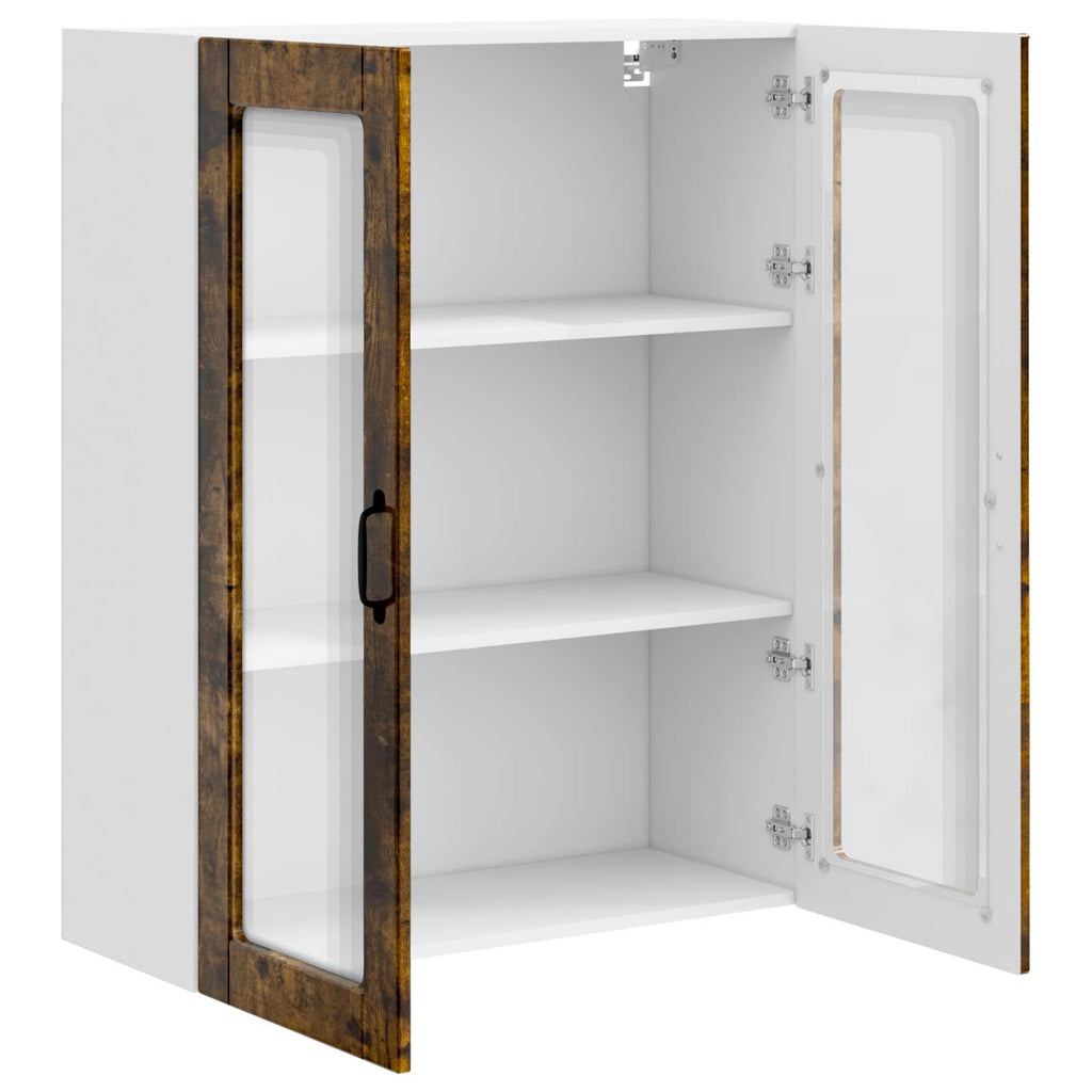 Wandglas-Schrank PORTO Geräucherte Eiche 80 x 31 x 100 cm