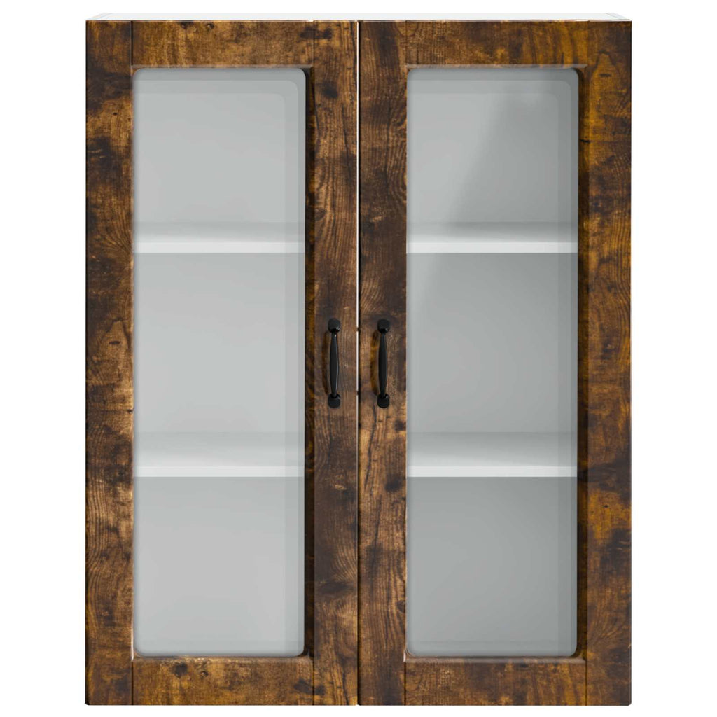 Wandglas-Schrank PORTO Geräucherte Eiche 80 x 31 x 100 cm