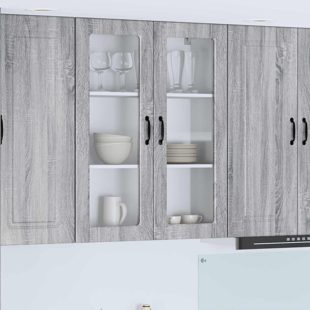 Wandglas-Schrank PORTO Graues Sonoma 80 x 31 x 100 cm