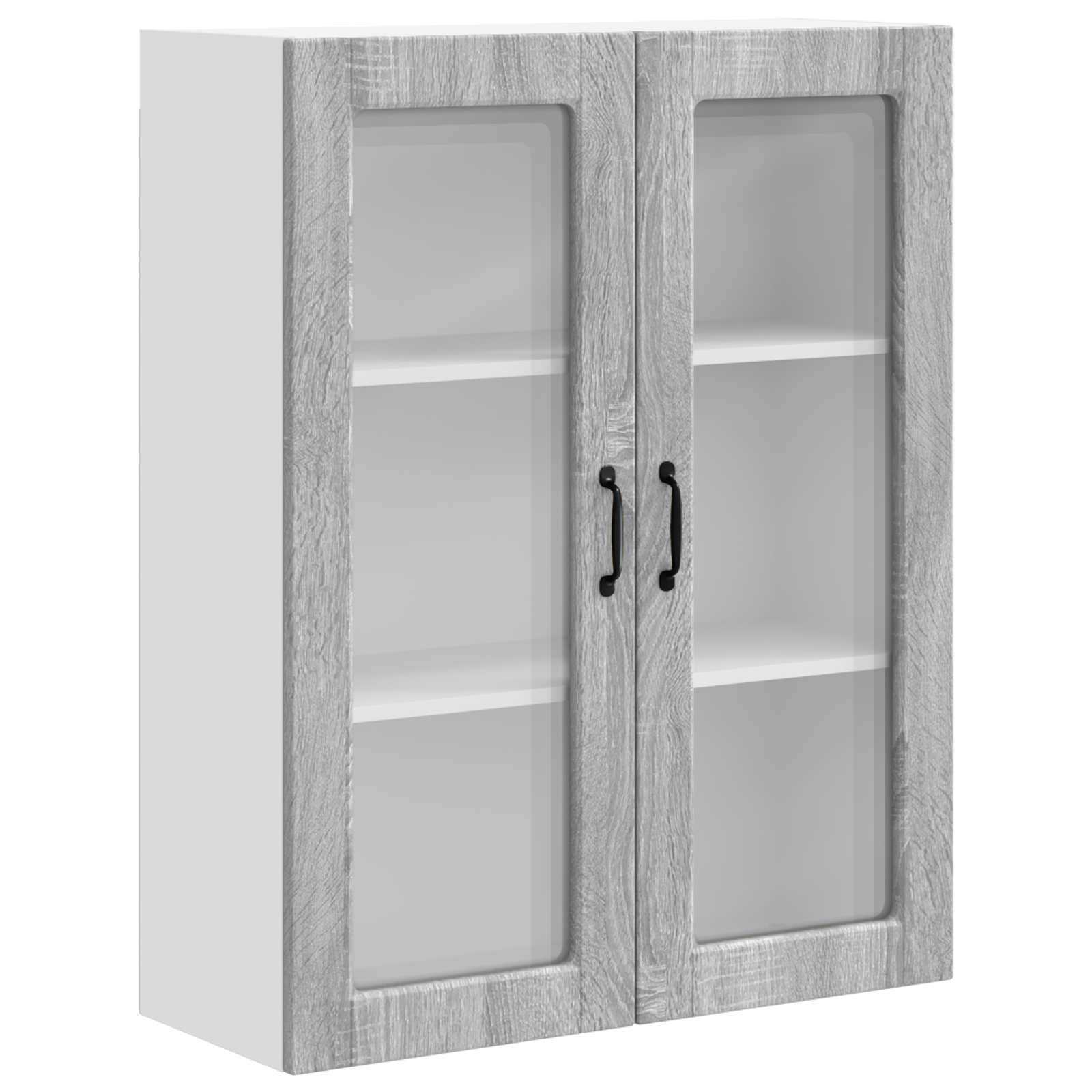 Wandglas-Schrank PORTO Graues Sonoma 80 x 31 x 100 cm