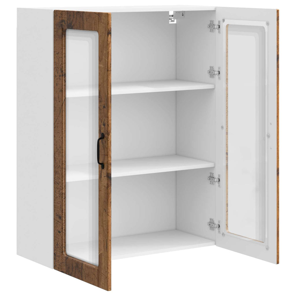 Wandglas-Schrank PORTO Altholz 80 x 31 x 100 cm Holzwerkstoff