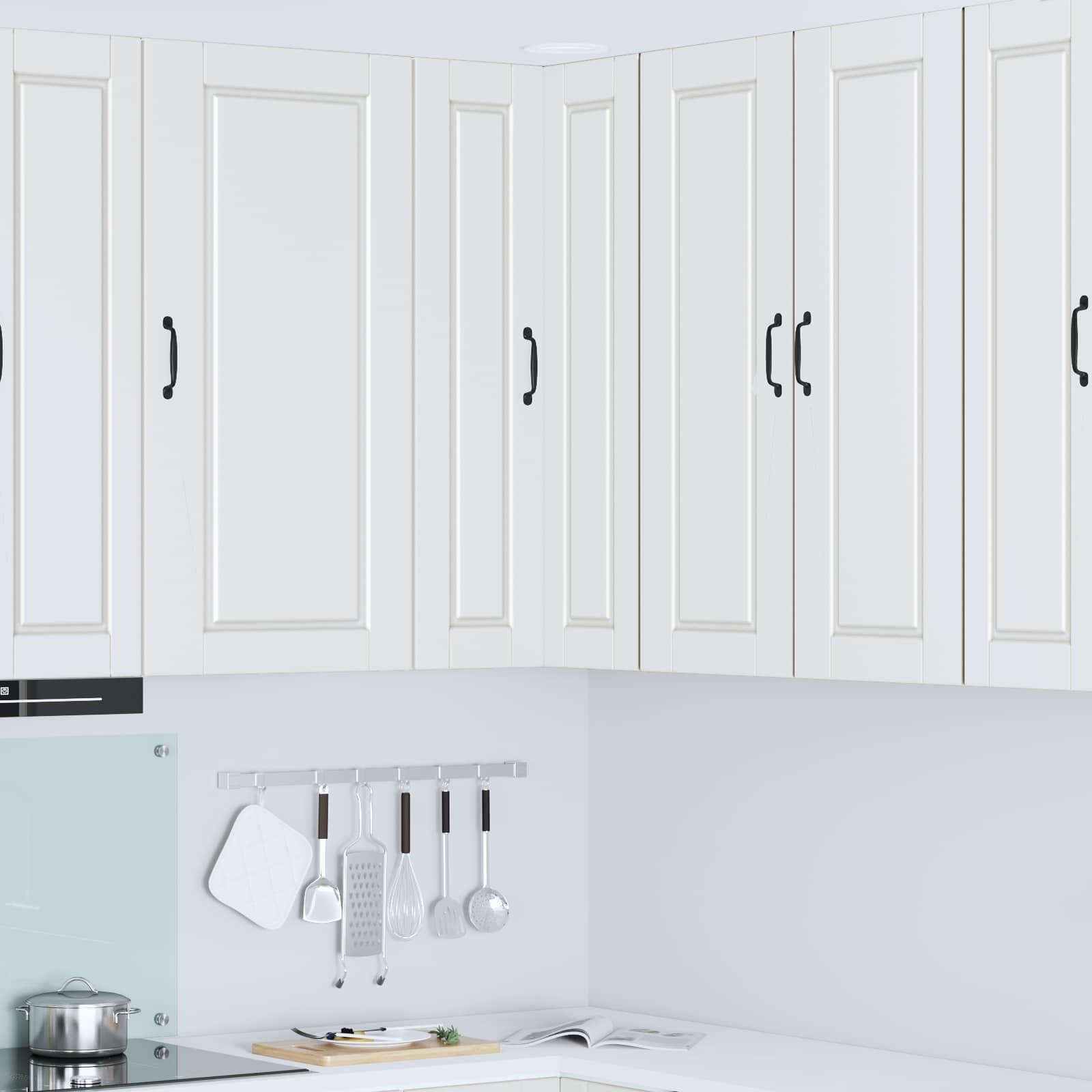 Wand-Eckschrank PORTO Weiß 57 x 57 x 100 cm Holzwerkstoff