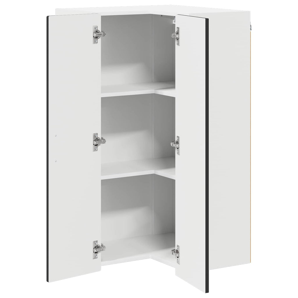 Wand-Eckschrank PORTO Schwarz 57 x 57 x 100 cm Holzwerkstoff