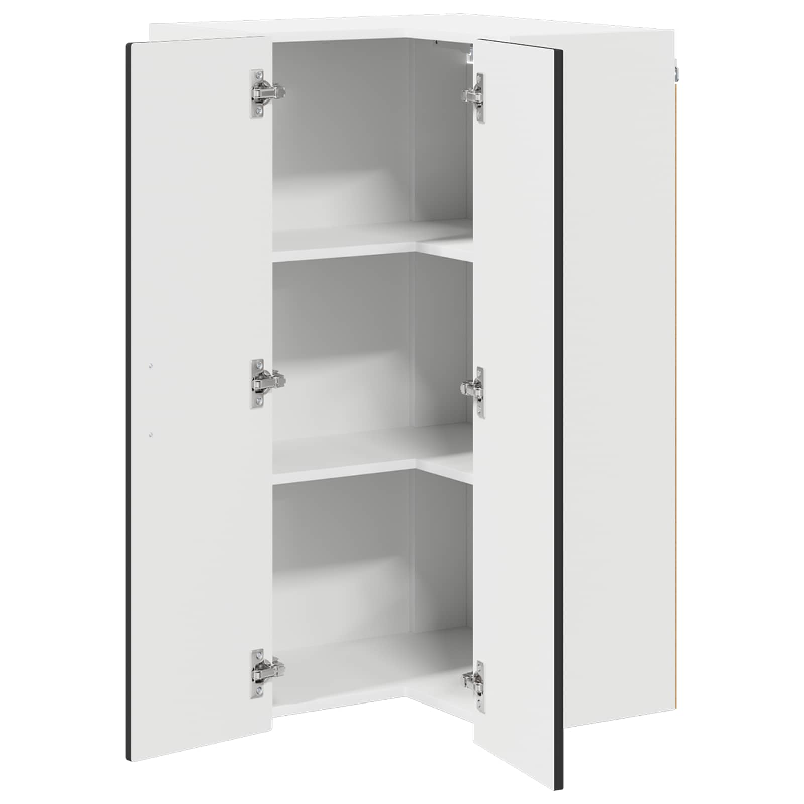 Wand-Eckschrank PORTO Schwarz 57 x 57 x 100 cm Holzwerkstoff