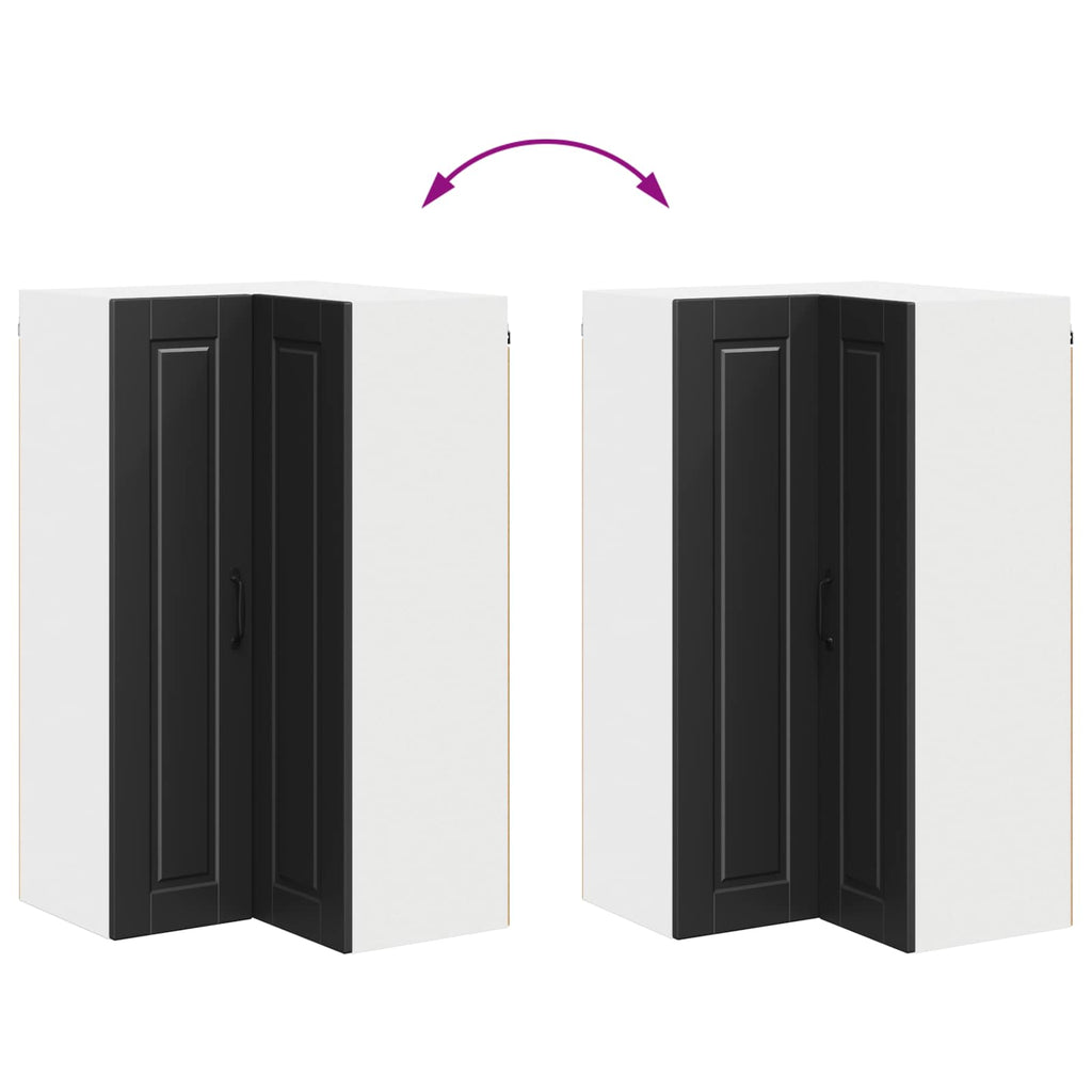 Wand-Eckschrank PORTO Schwarz 57 x 57 x 100 cm Holzwerkstoff